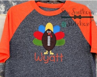 Football Turkey Applique Design ~ Buttonhole Finish Stitch ~ Instant Download