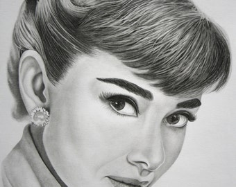 Items similar to Art Print of Audrey Hepburn Pencil Drawing on Etsy