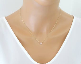 Rose quartz necklace, Ultra delicate gemstone necklace, bridesmaid necklace, Rose quartz pendant, Birthstone necklace, Fertility Necklace