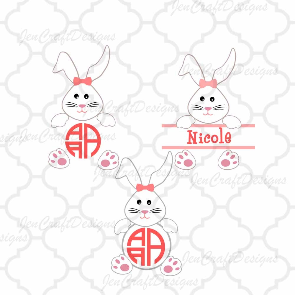 Download Bunny Girl Easter SVG Rabbit Monogram Frames Svg, Easter ...