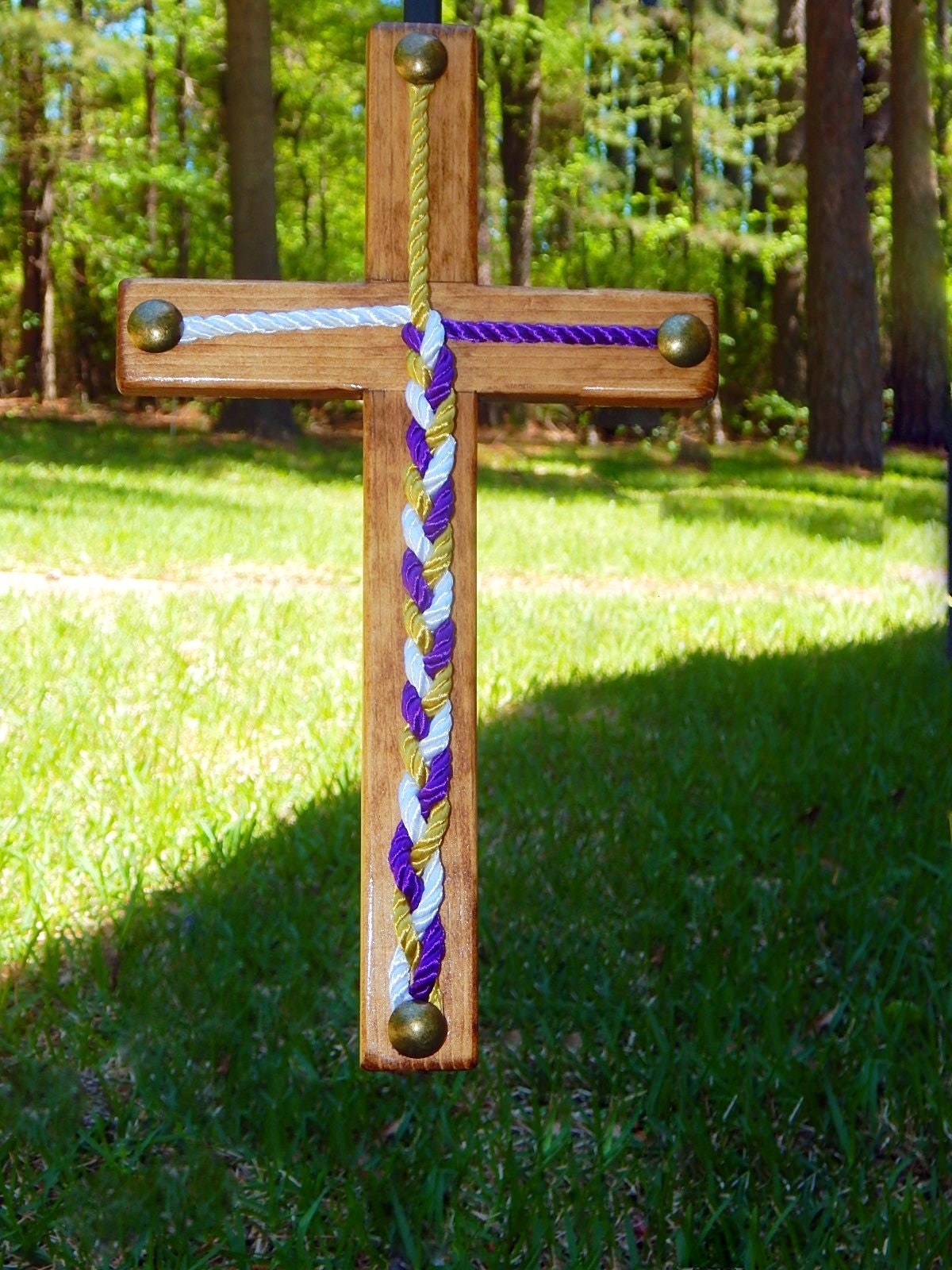 Cord Of Three Strands Unity Braids® Cross Wood Cross