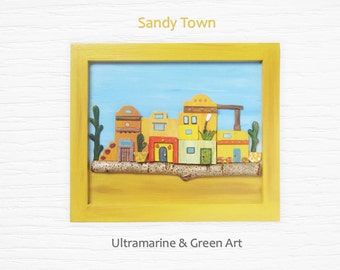 Southwest Decor, 3D Wood Wall Art, New Mexico Painting, Reclaimed Wood, Southwest Art, New Mexico Decor, Housewarming Gift, Albuquerque Art