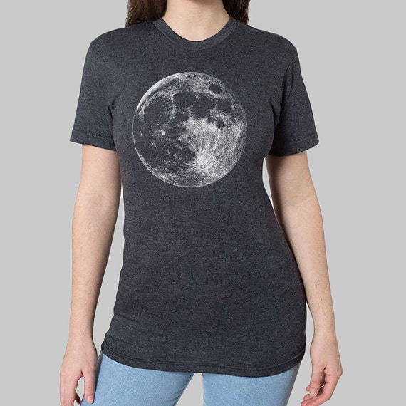 Full Moon T Shirt Womens Graphic Tees Tri Blend T-Shirt