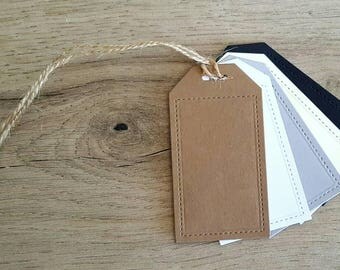 25 Stitched Luggage Tags / Blank Tags / Gift Tags / Thank you Tags / Price Tags / Favor Tags / Drink Tags / Wedding Tags / Birthday Tags