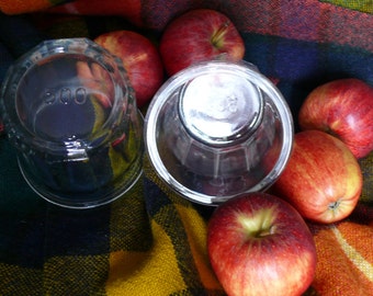 Vintage French Jam Pots/Jelly Jars. Two Fabulous 500gm Heavy Faceted Glass Jars for Confiture and Conserves.