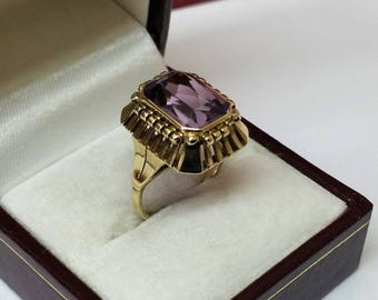 Ring gold 333 Amethyst vintage elegance old GR316