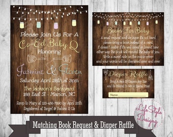 Rustic Baby Shower Invitation - Baby Q - CoEd Baby Shower - Barbecue Baby Shower - Gender Neutral - Baby Q Invitation - Printable