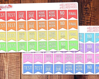 College Student Planner Stickers, Banner Stickers, for use in Erin Condren Planners, Happy Planner Stickers