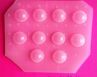 10Pc Set Of 15mm Round Cameo Cabochon Circle Deep Dome Flexible Plastic Molds For Resin