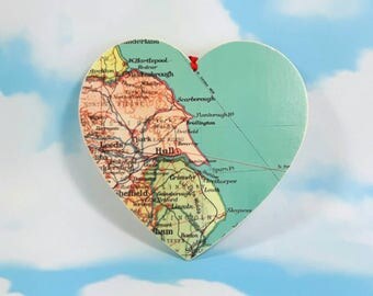 Map hearts | Etsy