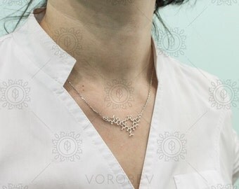 Oxytocin Necklace - Oxytocin Pendant-Science Necklace-Science Pendant-Molecular Necklace-Molecular Pendant-Molecular Science-Science Gift