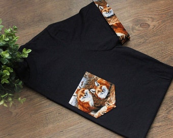 Fox Unisex T-Shirt Pocket & Sleeves