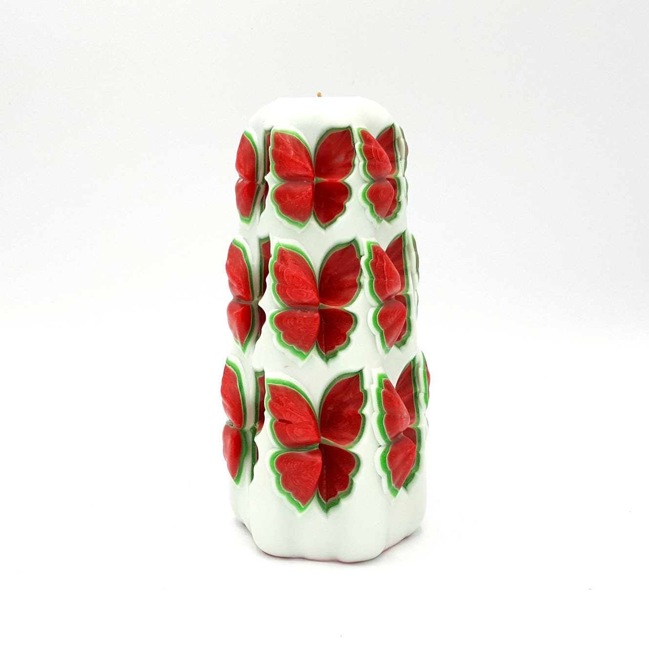 Christmas gift carved candle Holiday carved by