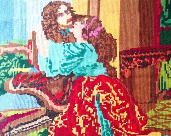 Gift of love Embroidery old pictures Embroidered decor Art embroidery Art gifts Hand embroidered Wall picture Rustic wall decor Cross-stitch