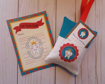 Tooth fairy kit,Tooth Fairy pillow,Lost tooth chart,Girls tooth fairy,Boys tooth fairy,Blue tooth Fairy pillow,Red tooth fairy pillow
