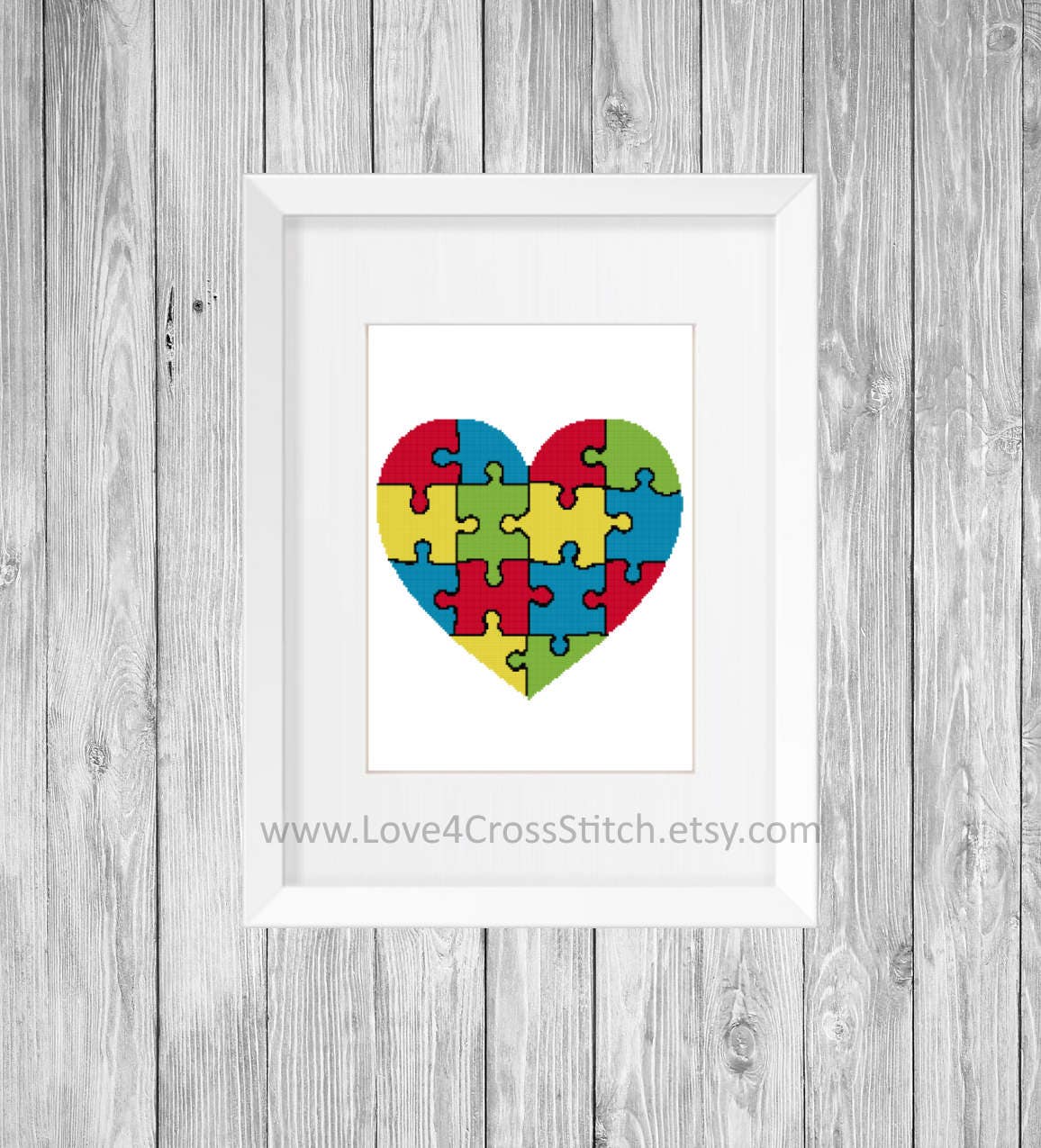 Autism Cross Stitch Pattern Modern Autism Puzzle Cross