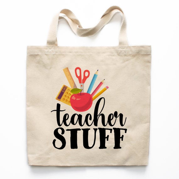 Teacher Stuff Tote Teacher Gifts Personalized Teacher Tote