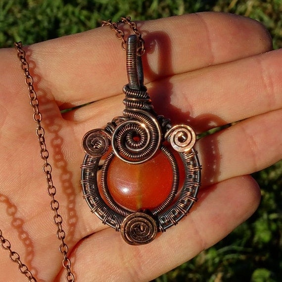BARGAIN CARNELIAN HEALING pendant / Wire Wrapped pendant / wire wrapped jewelry / Healing Pendant / Boho / Bohemian jewelry / Steampunk by GemOfHarmony steampunk buy now online