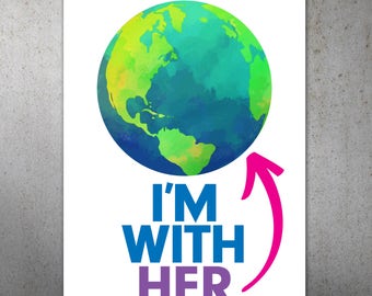 I'm With Her Science March PRINTABLE Protest Poster | Science March, March For Science, Climate Change, Trump Protest Sign