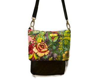 Women bag, Crossbody bag, Small fabric bag, Unique handmade bag, Gift for her