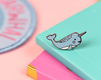Narwhal Enamel Lapel Pin | cute enamel pin hat badge
