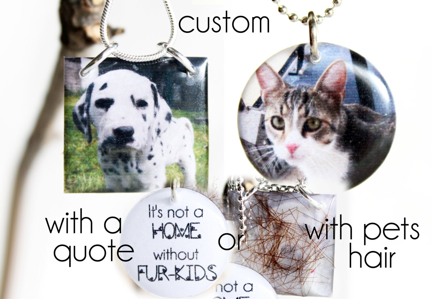 Custom Pet Necklace, Hair Locket, Double Sided Photo Necklace, Pet Jewelry, Photo Jewelry, Memorial Gifts, Pet Memorial, Custom Pet Portrait