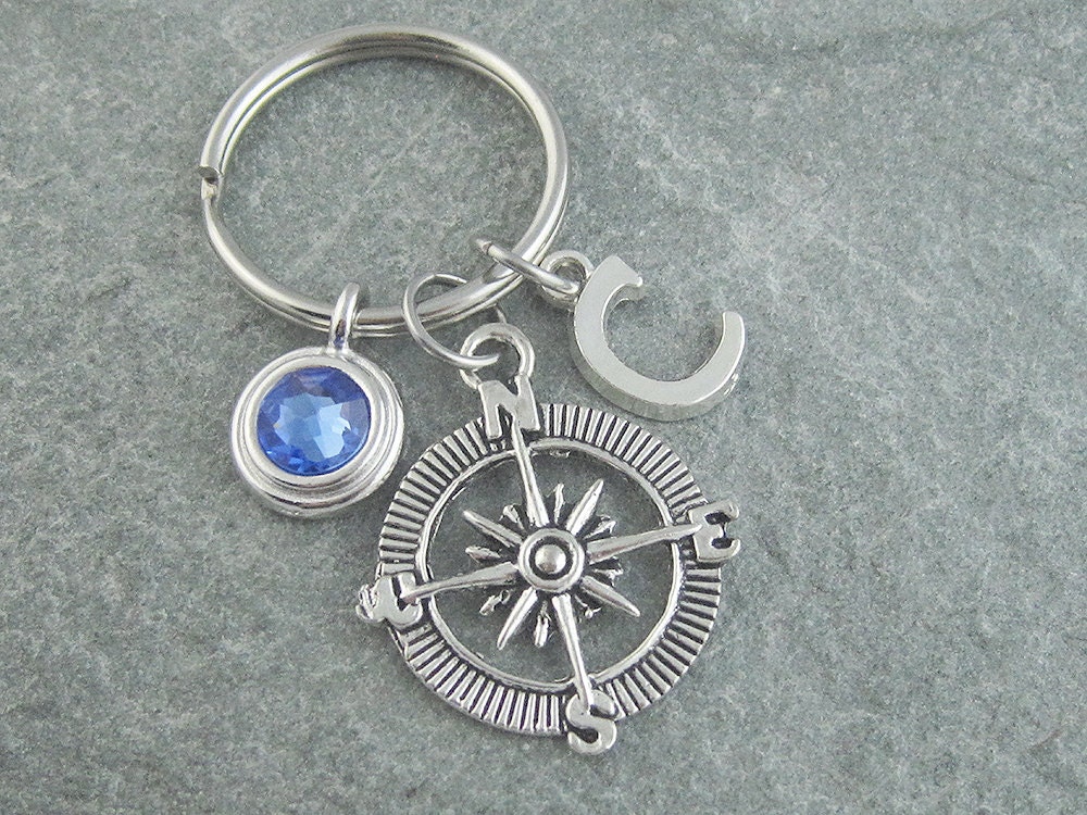 Compass keychain compass keyring personalized keyring