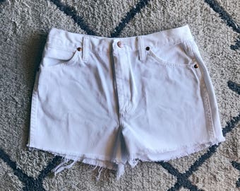 High Waisted White Cutoffs