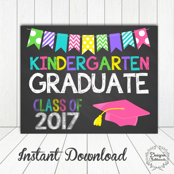 kindergarten graduation sign chalkboard by designerchalkboards