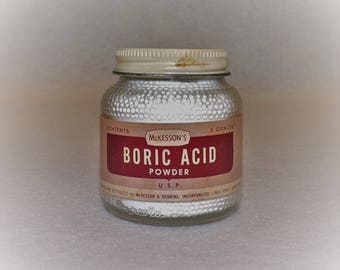 Vintage Boric Acid Jar - McKesson's Boric Acid 2 oz. Jar