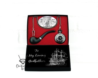 Godfather gift Godparents gift Godfahter pocket watch Gift for Godfather Godfather birthday Personalized godfather gift Baptism Uncle gift