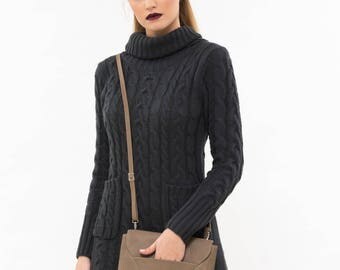 Brown leather clutch bag, Brown cross body bag, Brown leather evening bag, Brown Leather small bag , Leather cross body bag