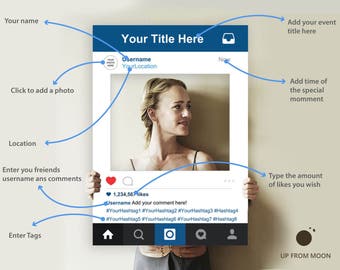 Instagram Frame, Instagram Photo Booth , Instagram Photo Booth Frame, Instagram, Instagram Cutout, Editable PDF File
