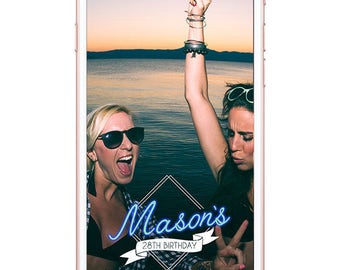 Neon Style CUSTOMIZABLE Snapchat Geofilter for Birthday or other event!