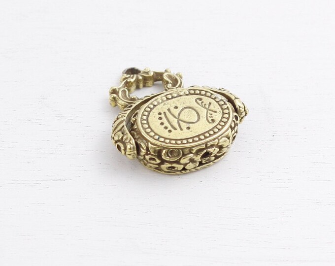 Vintage Napoleon pendant, Napoleon Empereur spinning watch fob, Goldette pocket watch fob, steampunk victoriana gift for him or her