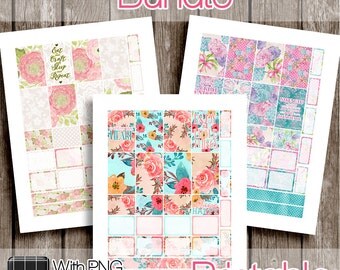 30%OFF - Bundle! 3 Printable Sets, PRINTABLE Planner Stickers Instant Digital Download