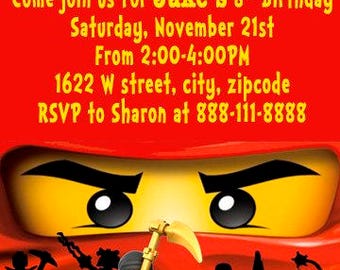 Lego Ninjago Birthday Invitation