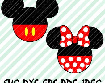 Mickey Minnie Mouse LAYERED SVG DXF Eps Vector Cuttable File Cricut Cameo Silhouette Vinyl Cut File Screen Printing Disney Printable Design