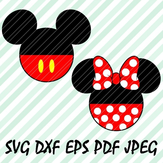Download Mickey Minnie Mouse LAYERED SVG DXF Eps Vector Cuttable File