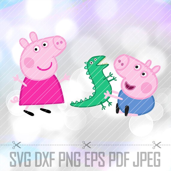 Download Peppa Pig & George LAYERED SVG DXF Vector Cut Files Cricut ...