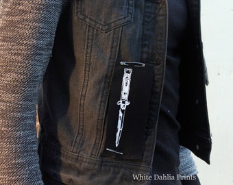 Stiletto Knife Punk Patch . Knife Jacket Patch. Occult Patch. Weapon Patch