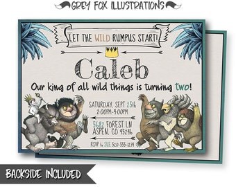 Where The Wild Things Are Birthday Invitation, Where The Wild Things Are Invitations, Wild Thing Personalized Invitation, Max Printables