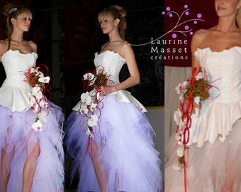 Wedding dress in White Leather snow star