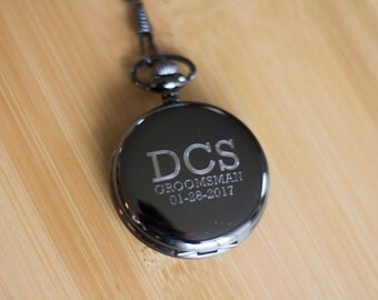 Personalized Pocket Watch as groomsmen gift or wedding party, groomsman gift. Pocket Watch for groomsmen personalized gift as best man gift.
