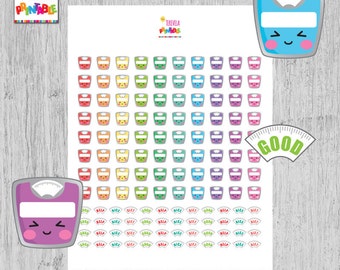 Weigh in Scale Planner Stickers PRINTABLE Pdf Jpg Diet