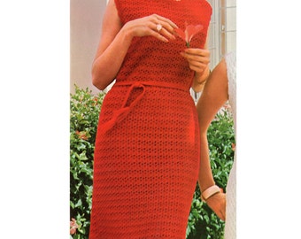 PDF 60s Crochet Shift Dress Patterns, Retro Crochet Dress Patterns, Womens Crochet Dress, 60s Crochet Patterns, PDF Vintage Crochet Repro