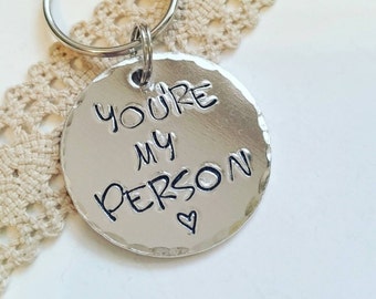 Personalized boyfriend gift, Best friend gift, personalised keyring, youre my person keychain, long distance boyfriend gift, girlfriend gift