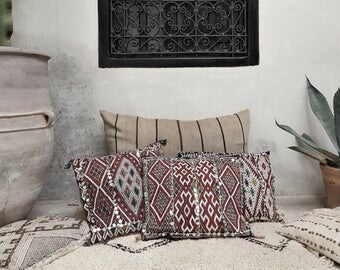 moroccan kilim pillow, boho pillow, boheme, boho chic, wedding gift idea, wedding decoration, bohemian modern, rustic, vintage, berber rug