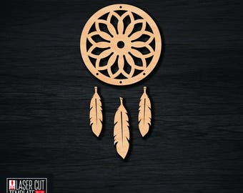 Dreamcatcher laser cut template, cnc cutting file, cut template pattern, woodworking plans, cnc router plans, carving wood file