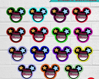 Printable Mickey Cupcake Toppers, Mickey Mouse Cupcake Toppers, Mickey Mouse Party, Mickey Mouse Stickers, instant download